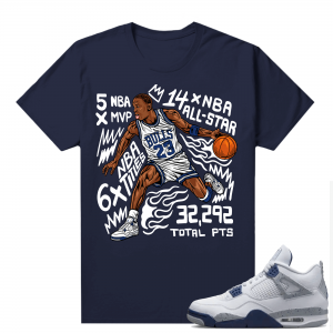 Midnight Navy 4s Shirts  Tee Navy MJ Fast Break