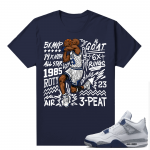 Midnight Navy 4s Shirts  Tee Navy MJ Goat