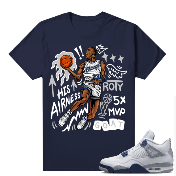 Midnight Navy 4s Shirts  Tee Navy MJ His Airness