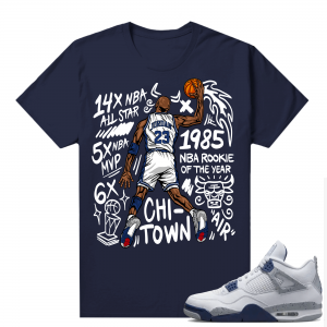 Midnight Navy 4s Shirts  Tee Navy MJ Slam Dunk