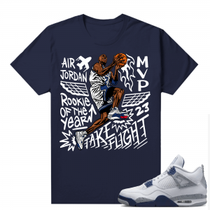 Midnight Navy 4s Shirts  Tee Navy MJ Take Flight