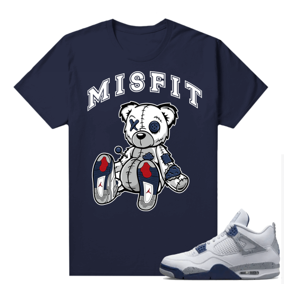 Midnight Navy 4s Shirts  Tee Navy Misfit Bear