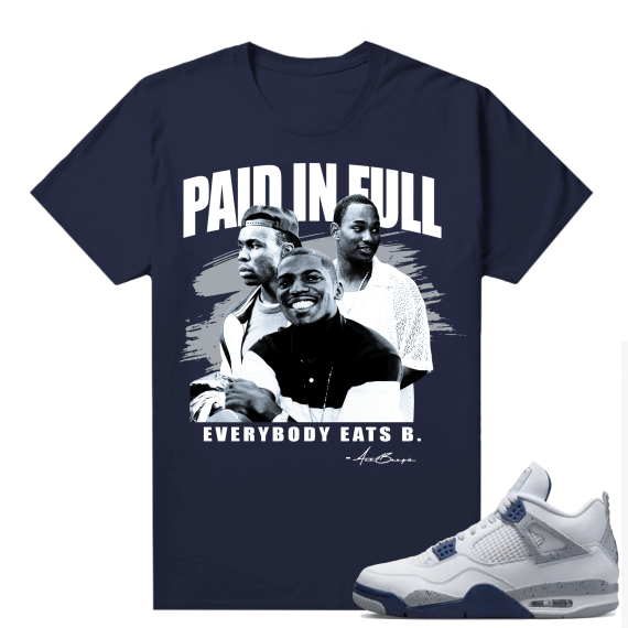 Midnight Navy 4s Shirts  Tee Navy Paid In Full Movie