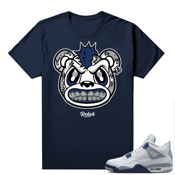 Midnight Navy 4s Shirts  Tee Navy Rebels Bear