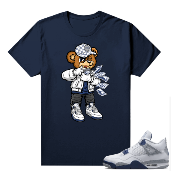 Midnight Navy 4s Shirts  Tee Navy Rich Bear