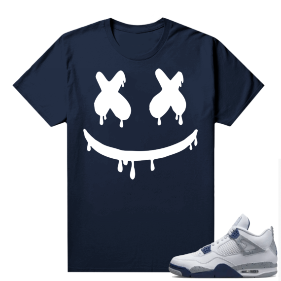 Midnight Navy 4s Shirts  Tee Navy Smiley Drip