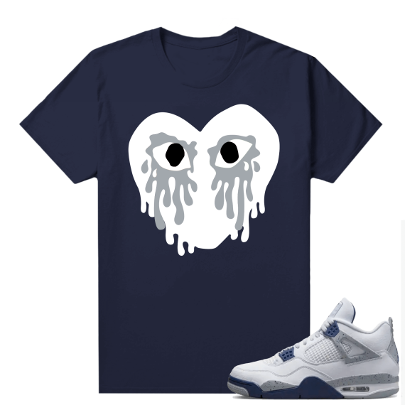 Midnight Navy 4s Shirts  Tee Navy V1 Crying Heart