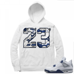 Midnight Navy 4s  Hoodie White 23 Mashup