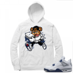 Midnight Navy 4s  Hoodie White Bear Sneaker Heist