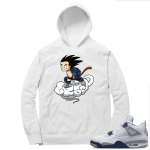 Midnight Navy 4s  Hoodie White Fly Goku