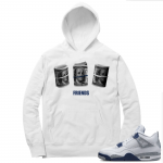 Midnight Navy 4s  Hoodie White Friends