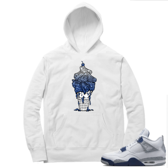 Midnight Navy 4s  Hoodie White Ice Cream Kicks