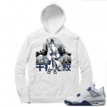 Midnight Navy 4s  Hoodie White Kisame Hype