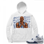 Midnight Navy 4s  Hoodie White MJ Accolades