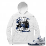 Midnight Navy 4s  Hoodie White Medusa