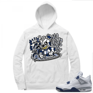 Midnight Navy 4s  Hoodie White No Days OFF