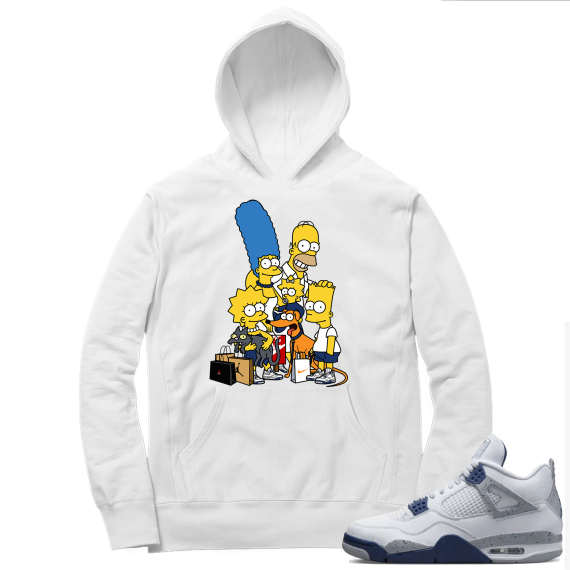 Midnight Navy 4s  Hoodie White Sneaker Fam