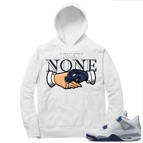 Midnight Navy 4s  Hoodie White Trust None